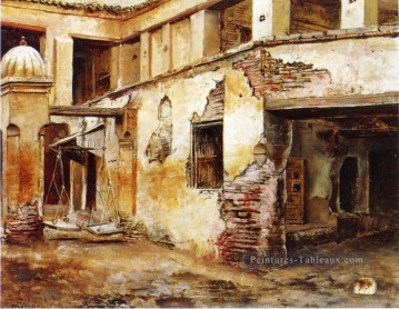 Cour au Maroc Arabian Edwin Lord Weeks Peinture à l'huile